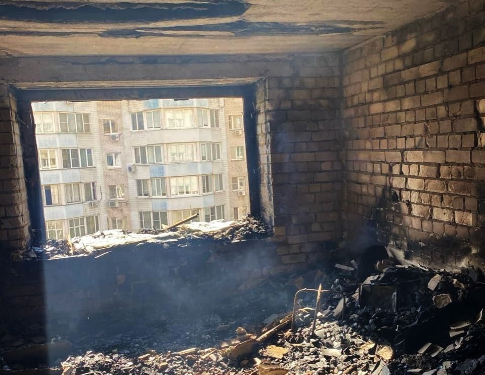 Опубликовано видео с места пожара на Тимирязева в Нижнем Новгороде