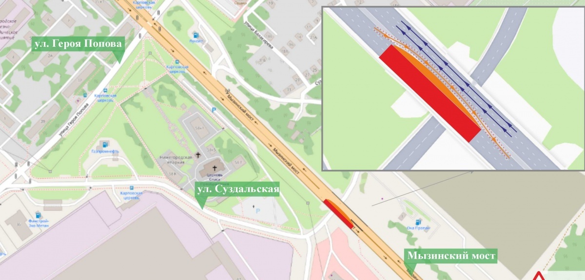Три полосы Мызинского моста перекроют в Нижнем Новгороде - фото 1